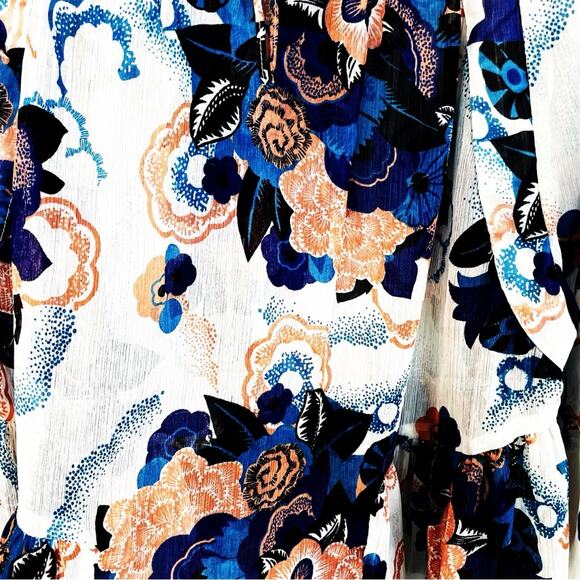 Tramp Floral Sheer Colorful Swing Blouse Size Large EUC - Picture 4 of 16